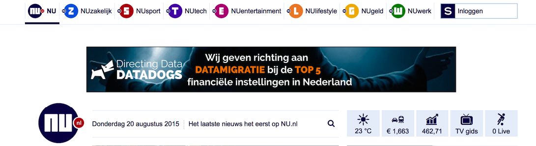 Bannercampagne DataDogs NU.nl