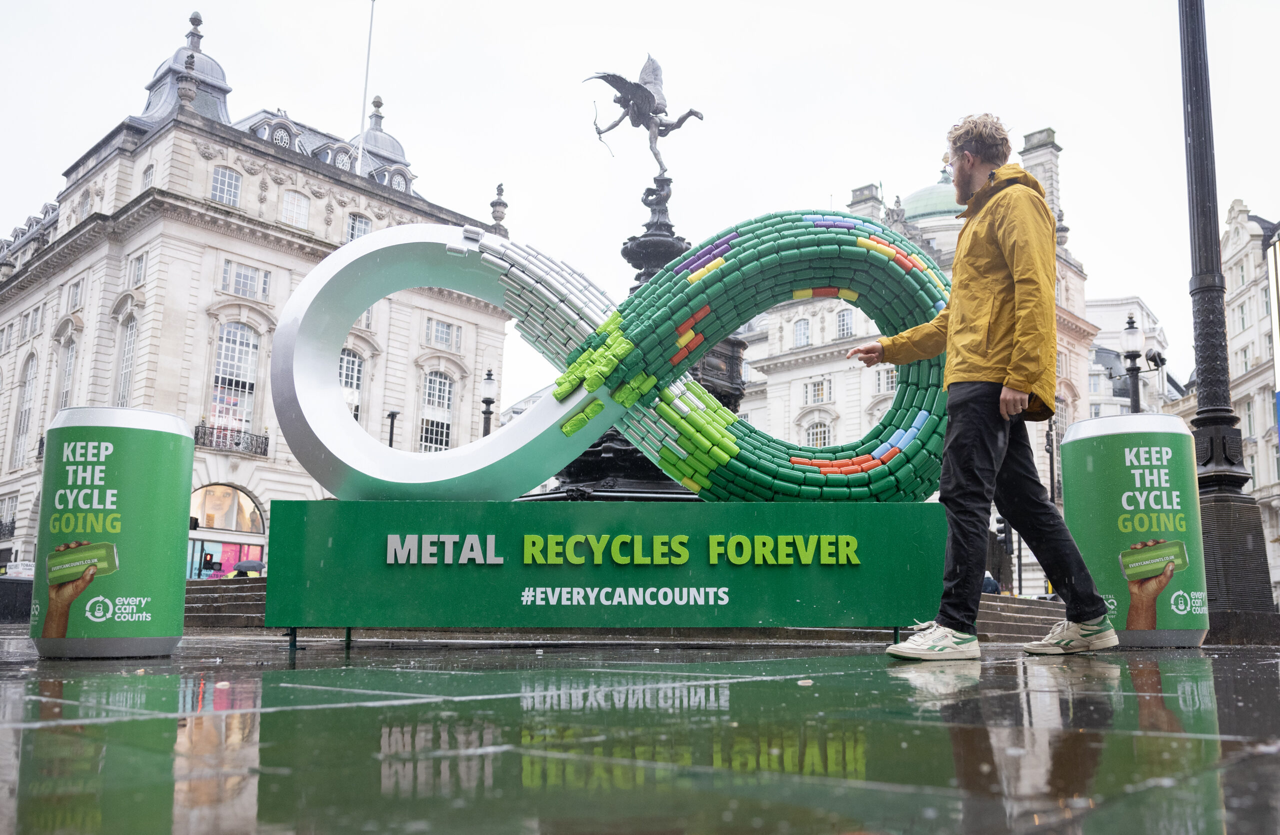 ECCGlobalSurvey5_Every Can Counts “Metal Recycles Forever” infinity installation in London.